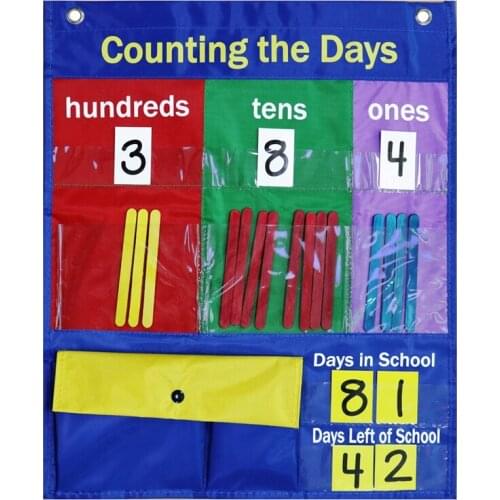 School Pocket Chart Counting the Days Back netic Strip Number Cards Stick Develop Basic Math Skills Educational Tool CNIM Hot