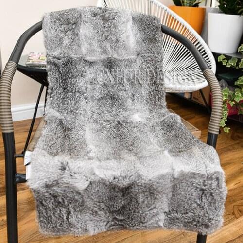 CX-D-135E Custom Size Handmade Real Rabbit Fur Carpet Rug In Living Room blankets