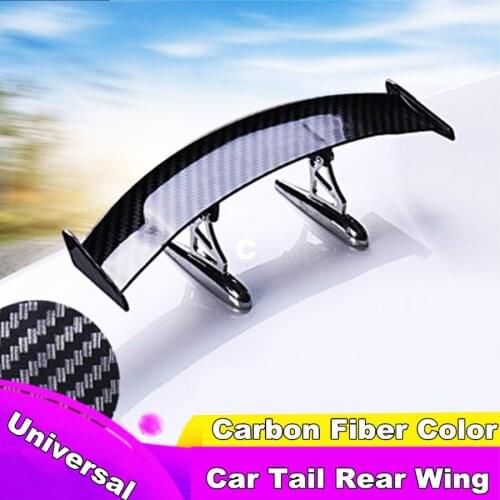 Carbon Fiber Look Mini Small Wing Rear Tail Spoiler ABS Plastic Car Decoration