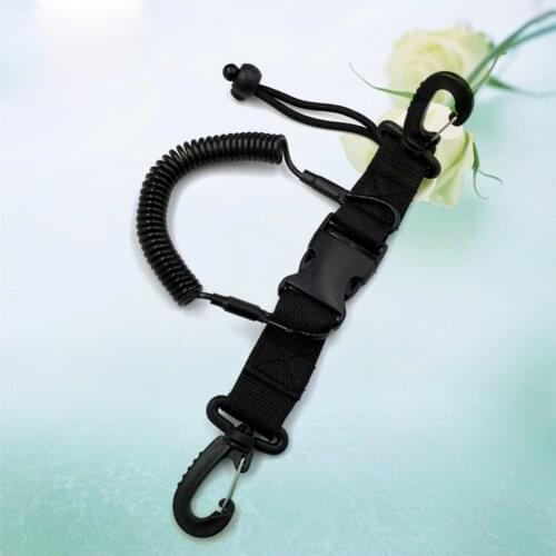 Mounchain Diving Equipment Camera Spring Coil Lanyard with Clips & Quick Release Buckle