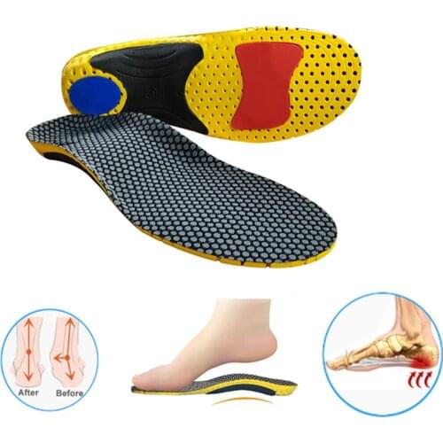 EVA Sport Running Orthopedic Insoles for flat feet Man Women XO legs Arch support for plantar fasciitis Feet Care insert pad
