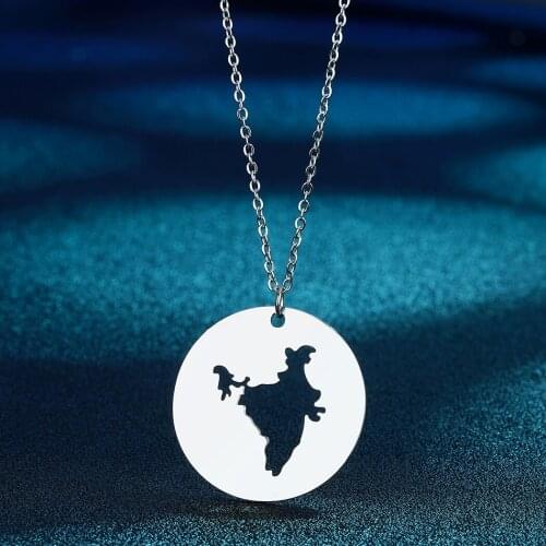 Chandle India Map Necklace India Charm Necklace India country Necklace, Globe Pendant, World Map Necklace. India pendant