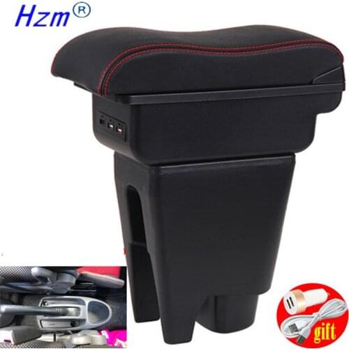 For Peugeot 107/Citroen C1/Toyota Aygo BJ/BYD F0 armrest box Interior Car Armrest Center Storage box USB LED Curved surface
