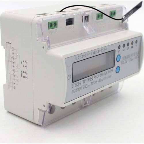 App ON/OFF Control 380V 5(60)A 3 phase smart energy meter wifi with din rail mounting