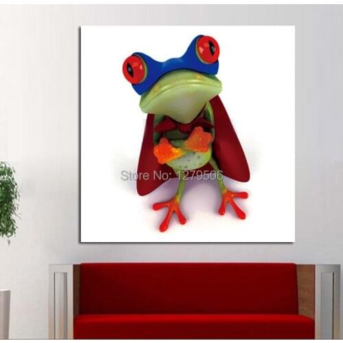 Quardro Handmade Modern Canvas Painting Frog Hero Abstract Decor Animal Oil Painting On Canvas Wall Art Picture For Living Room