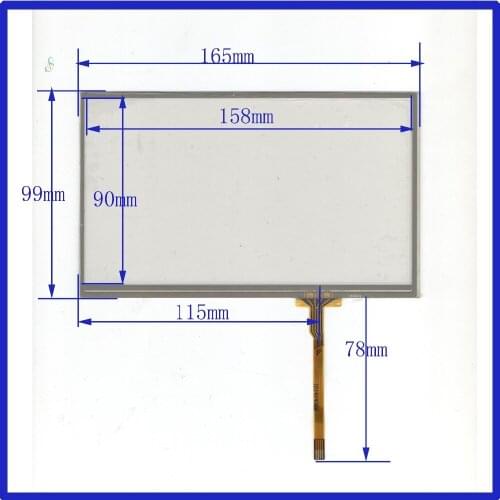 ZhiYuSun 070193 165mm*98mm 7inch 4-wires resistive touch panel for Car DVD, 165*98 for the cable Contact point
