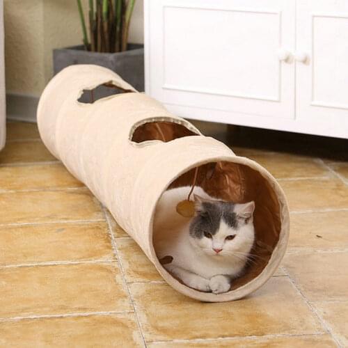 Cat Tunnel Christmas Pet Toy for Kitten Rabbit Collapsible Crinkle Cat Toy Play Tubes Balls Plush Puppy Tunnel Cat Toys Tree