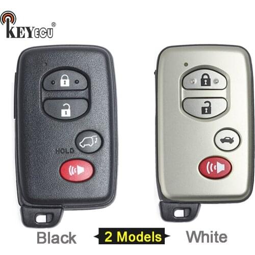 KEYECU for Toyota Aurion Sportivo ZR6 Prius Hybid Replacement Remote Car Key Shell Case Fob 3+1 Button Black/White HYQ14AAB