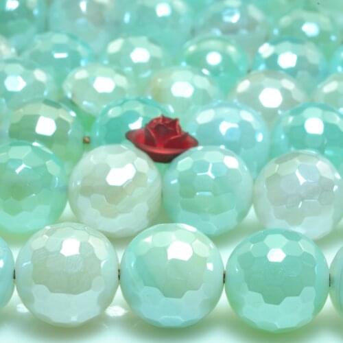 Titanium Banded Agate Faceted Round Loose Beads Wholesale Gemstone Semi Precious Stone Bracelet Necklace Diy Jewelry Making