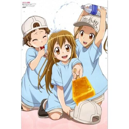 Custom Cells at Work Poster Canvas Poster 30X45cm,40X60cm Art Home Decoration Cloth Fabric Wall Poster Print Silk Fabric