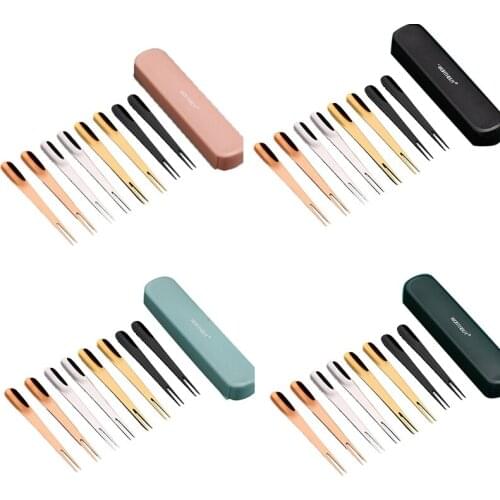 Creative 304 Stainless Steel Fruit Fork Dessert Spoon Fruit Fork Nordic Wind Dual Purpose Fork Spoon Moon Cake Fork