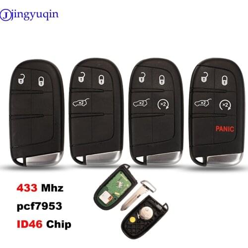 Jingyuqin Original 2/3/4/5 Buttons Smart Remote Car Key 433MHz With PCF7953/ID46 Chip For Jeep Grand Cherokee 2013-2018