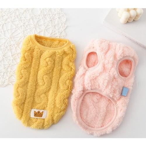 Winter Dog Sleeveless Sweater Wool Jacket Vest Pet Clothes Coat For Small Medium Dog Poodle Yorkshire Costume Reversible Garment