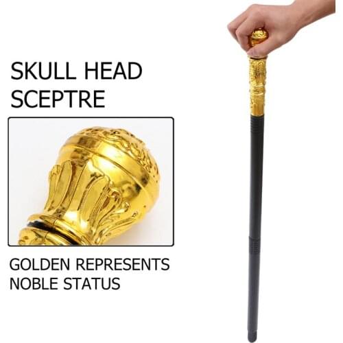 1Pc Halloween Magic Wand Stick Props Cane Colsplay Costume Prop Three-Section Round Head Scepter Round Top Staff