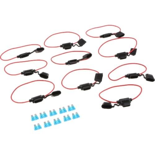 10 Pack 15A Inline Fuse Holder Add A Circuit Fuse For Motorcycle Car Boat