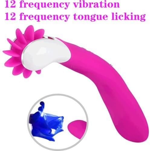 12 Speed Rotation Oral Sex Tongue Licking Toys G Spot Dildo Vibrators Vibrating Clitoris Stimulator Vibrator Sex Toys for Women