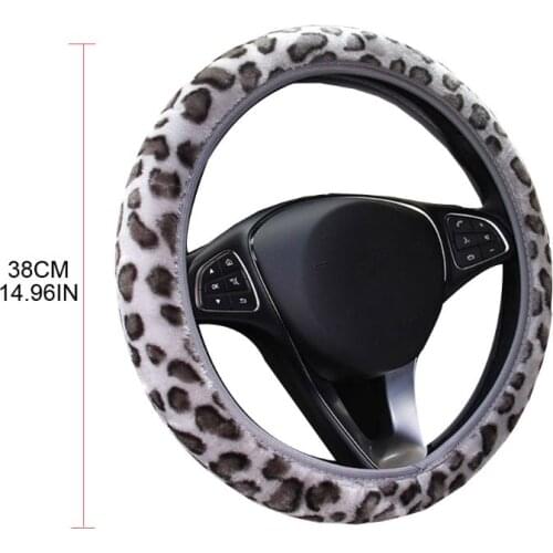 3Pcs/set Fashion Leopard Printed Steering Wheel Cover Hand Brake Gear Protective for Car Auto Accessories T3EF