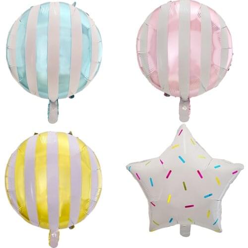 50pcs 18inch Candy Stripe Foil Balloons Helium Inflatable Globos Birthday Wedding Party Supplies Baby Shower Decor Child Gifts