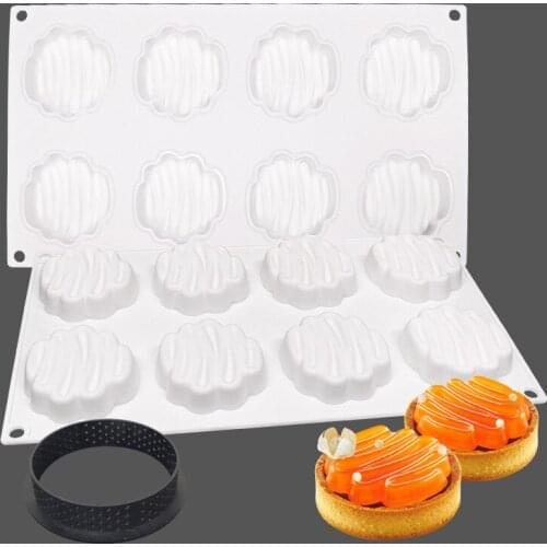8 Cavity 3D Silicone Cake Mold Baking Tools DIY Mousse Dessert Bakeware Cooking Decorating Tools Moulds