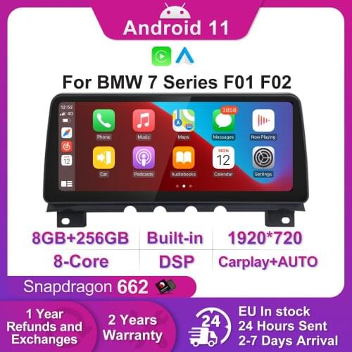 12.3INCH Android 11 8+256G Qualcomm 662 Car Radio Multimedia Player for BMW 7 Series F01 F02 2009-2015 CIC NBT System Stereo DSP