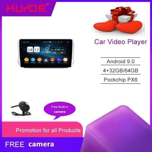 KLYDE 4G+64G 2.5D Octa Core Car Android Radio Multimedia Player For PG208 PG 2008 2015-2020 DSP GPS Navigation 4G