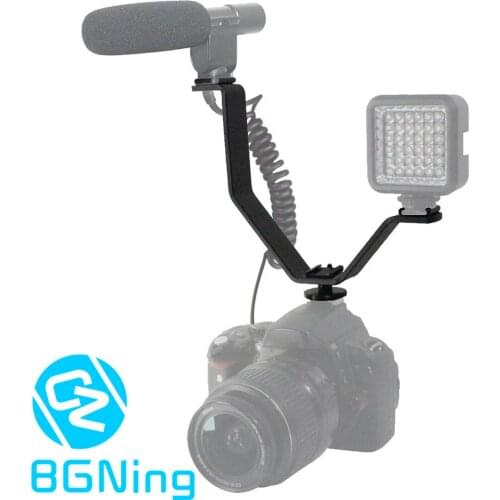 BGNing DSLR Triple 3 Hot Shoe V Mount Flash Bracket for Video Lights Microphones Monitors to SLR Cameras Camcorders Photography