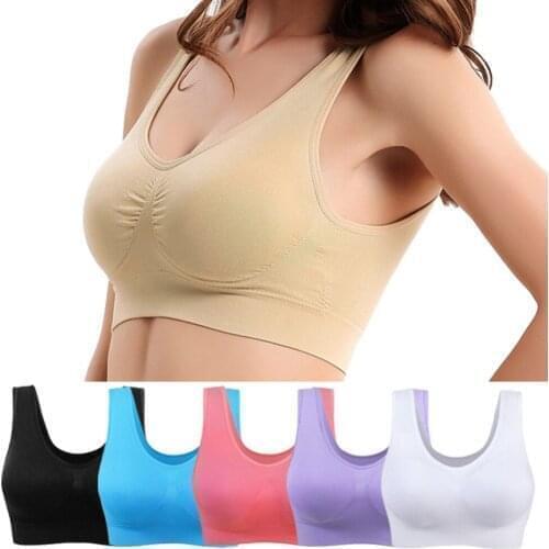 Plus size New Sexy Womens Seamless Padded Bra Leisure Crop Top Vest New Adjustment Bras 8 Colors 5xl
