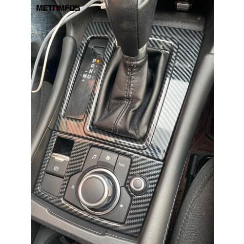 For Mazda 3 M3 Axela/For Mazda 6 M6 Atenza 2017 2018 Carbon Fiber Gear Shift Box Cover Trim Interior Accessories Car Styling