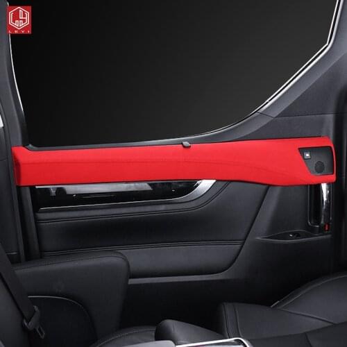 For toyota alphard/vellfire 2015 2021 Car suede fur upholstery Steering wheel door armrest both sides car Accessories