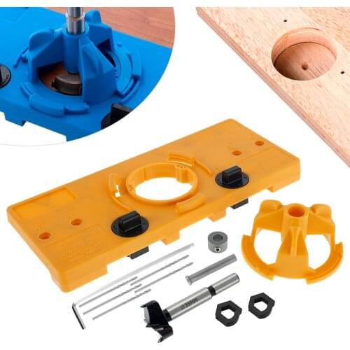 Door Cabinets Concealed 35mm Cup Style Hinge Hole Boring Jig Set Hole Opener Drill Guide Locator Opener DIY Woodworking Tools