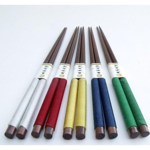 Hot multicolor rope around wooden chopsticks Japanese chopsticks chopsticks home essential Shelf