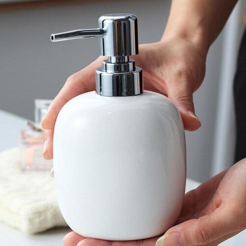 Ceramic Lotion Soap Dispenser Bottle Liquid Dispenser with Pump Dispenser Container for Bathroom Kitchen Bathroom Accessories