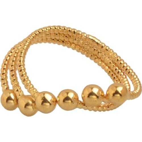 Anniyo Small Ball Rings For Women/Girl Gold Color Arab Wedding Ring Jewelry African Gifts #003609