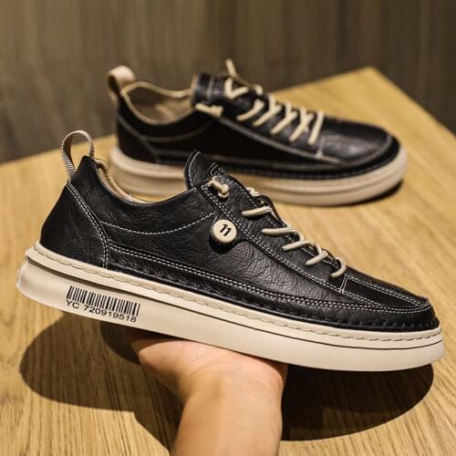 Brand New Mens Leather Shoes Korean Trend Comfortable Loafer Men Shoes British Fashion Men High Top Sneakers New Moccasins Men