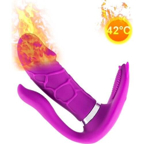 Wearable Butterfly Dildo Vibrator Clitoris Stimulator Clitoral Massager Wireless Remote Control Heating Anal Vibrator Sex Toys