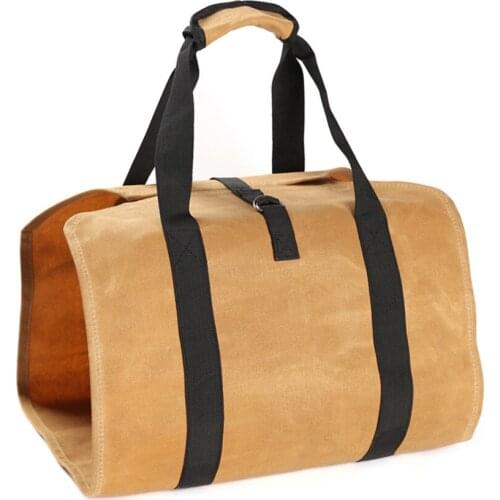 New Supersized Canvas Firewood Wood Carrier bag Large Capacity Log Camping Outdoor Holder Carry storage bag Wooden Canvas Bag