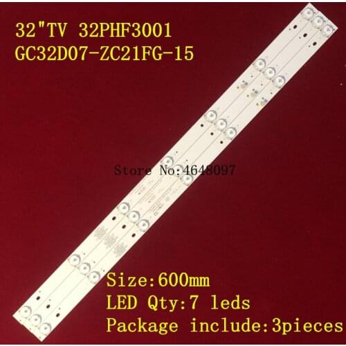 New 7LED LED backlight strip for 32PHF5061 32PHF3001 32PHF3061 32PHF3021 GC32D07-ZC21FG-15 RF-EG320B32-0701S-07A1