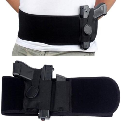 Hunting Belly Band Holster Right/Left Hand Gun Holster Waist Concealed Carry Tactical for Glock 19 Beretta Pistol Revolver