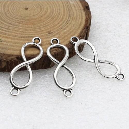 12x38mm "8" Shape Connectors Charm Pendant Fit Cord Bracelets Necklace Clasps DIY Jewelry Making Accessories 20pcs K06173