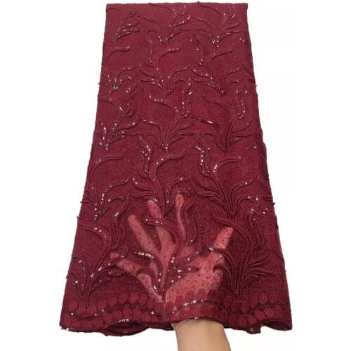 Latest African Net Lace Fabric 2021 High Quality Lace Nigerian Wedding Lace Fabrics Sequined French Tulle Lace For Wedding