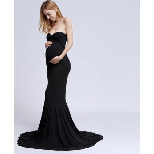 Maternity Photography Props For Pregnant Women Clothes Shoulderless Maternity Dresses For Photo Shoot Pregnancy Tailed Dresses
