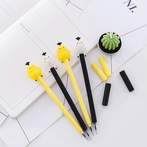 36pcs creative cartoon modeling chicken black pen 0.5mm pen neutral pen