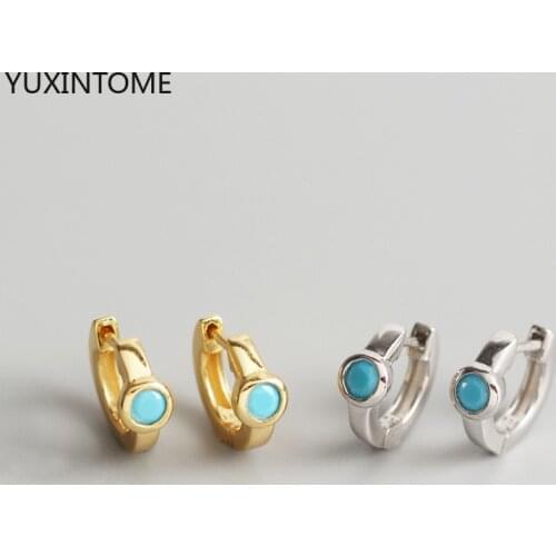 925 Sterling Silver Ear Buckle Turquoise Little Huggie Hoop Earrings Girl Tiny Cartilage Piercing Earlobe Tragus Circle Hoops