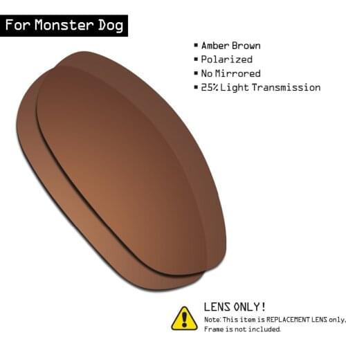SmartVLT Polarized Sunglasses Replacement Lenses for Oakley Monster Dog - Amber Brown