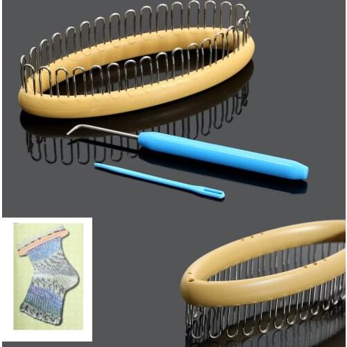 1 Set 32 Peg Round Knitting Loom Extender Hook Knitting Needle Tool for Socks Hosiery Leg Arm Warmer Craft Crocheting DIY Making