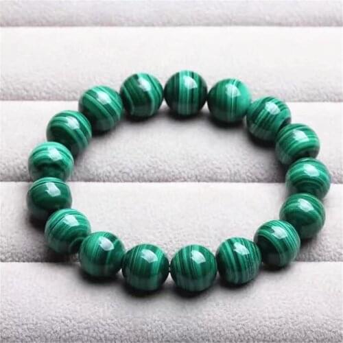 Top Natural Green Malachite Chrysocolla Bracelet For Women Men Gift Crystal Round Beads Stretch Strands AAAAA 8mm 10mm 12mm 14mm