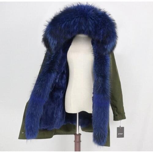 Winter Jacket Women Brand Waterproof Parka Real Fur Coat Natural Raccoon Fur Collar Hood Rabbit Fur Liner Thick Warm Outerwear