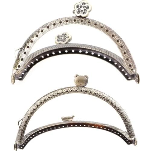 1PC Retro Flower Metal Frame Kiss Clasp For Handle Bag Purse 8.5cm/10.5cm/12.5cm