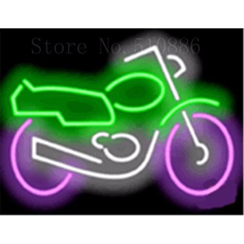19*15"Motorcycle Small NEON SIGN REAL GLASS BEER BAR PUB LIGHT SIGNS store display Restaurant Shop occasional Advertising Lights
