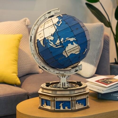 567pcs 3D DIY Wooden Puzzle Games Globe Earth Ocean Map Ball Assemble Model Toys Gift for Children Boys